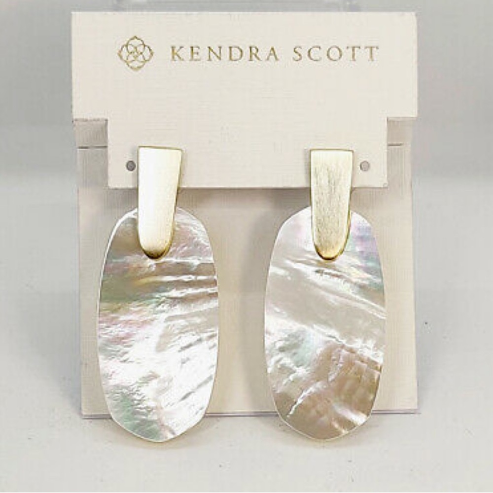 Kendra Scott Aragon Gold & Ivory Mother of Pearl Drop Earrings